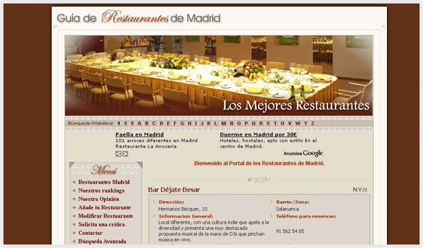 Madrid restaurantes list